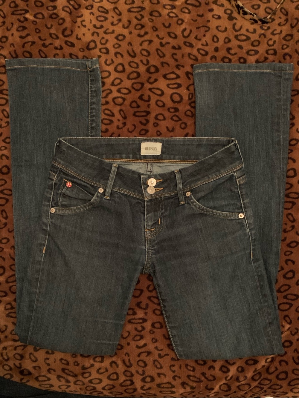 Hudson Vintage Low Rise Jeans Women's Dark Wash Boot Cut Jeans